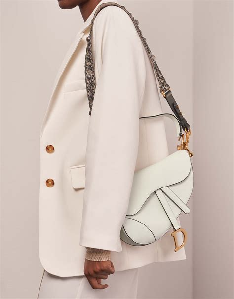 dior saddle bag white rechnung|Dior saddle bag street style.